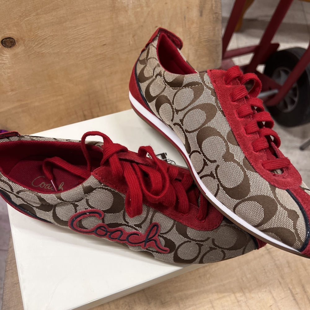 Coach Red and Brown Sneakers - Picture 9 of 10